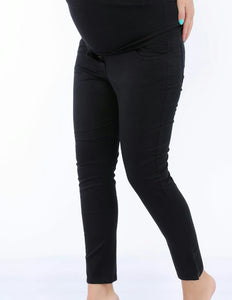 Pantalon gabardine pour femme enceinte modèle 5054 - noir