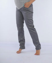 Load image into Gallery viewer, Gray Gabardine pants for pregnant women, model 5055