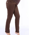 Pantalon gabardine pour femme enceinte modèle 5057 - marron