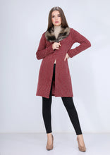 Load image into Gallery viewer, Burgundy milton cotton Jacket with fur