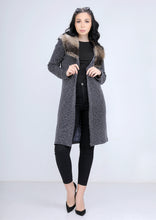 Load image into Gallery viewer, Blue milton cotton Jacket with fur