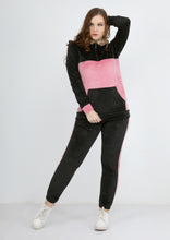 Load image into Gallery viewer, Black and cashmere fur heidi pajamas with double-sided lining and hood