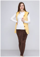 Load image into Gallery viewer, Yellow and brown Heidi pyjamas 3-pieces set with double-sided lining, hood and buttons
