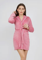 Robe courte à ceinture heidi à doublure des deux faces couleur cachemire