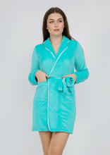 Load image into Gallery viewer, Turquoise short dress with Heidi belt and lining on both sides