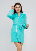 Load image into Gallery viewer, Turquoise short dress with Heidi belt and lining on both sides