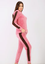 Load image into Gallery viewer, Cashmere and brown heidi pajamas with double-sided lining, a hood and two outer lines