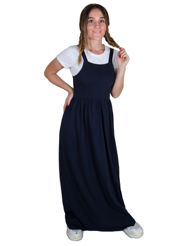 فستان سالوبت من القطن الخالص كحلى - pumpkinU