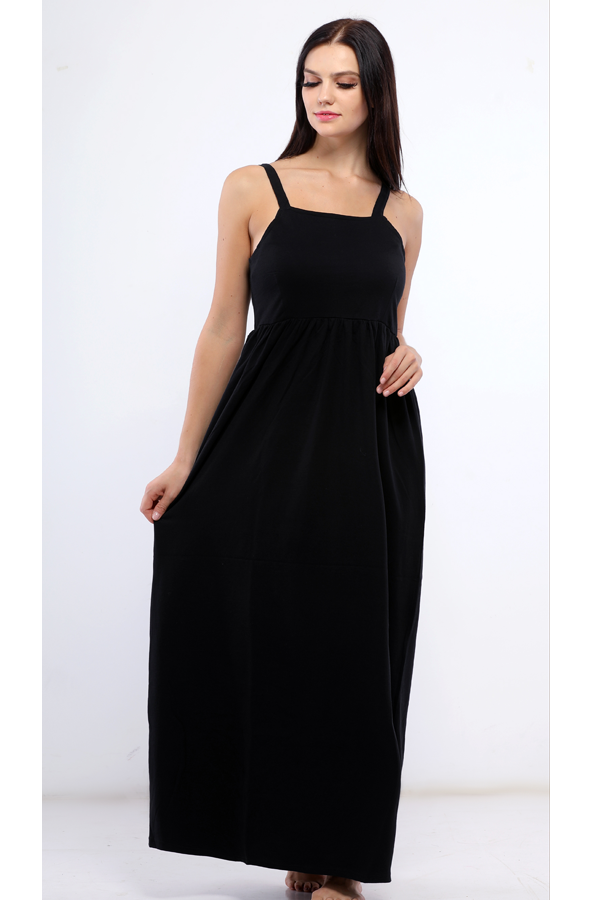 فستان سالوبت من القطن الخالص اسود - pumpkinU