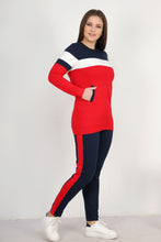 Load image into Gallery viewer, Red and navy  basic cotton Sportsuit
