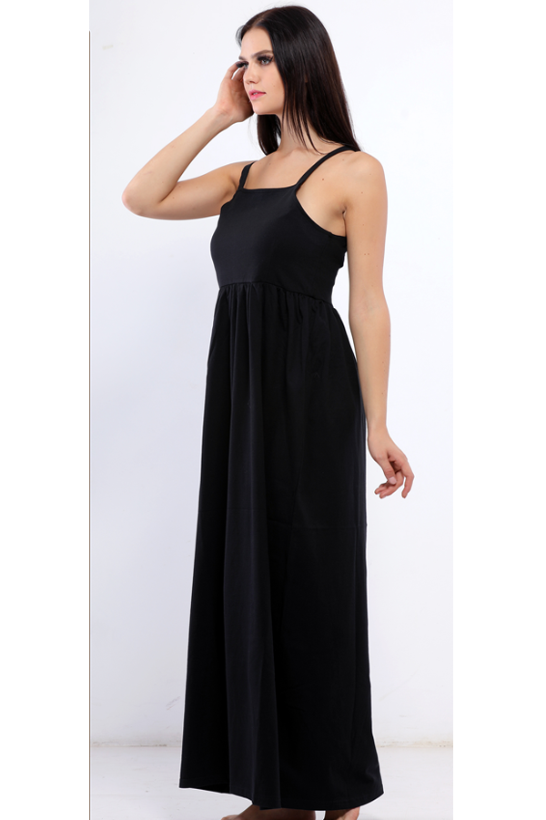 فستان سالوبت من القطن الخالص اسود - pumpkinU