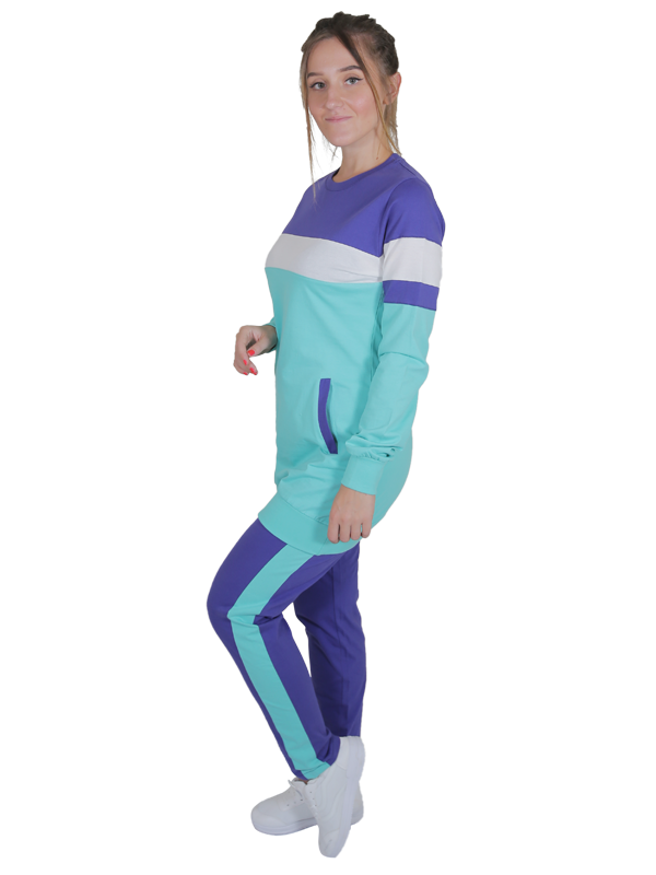 بدلة رياضية قطن تركواز فى موف - pumpkinU