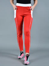 Load image into Gallery viewer, Red polyester leggings