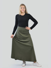 Load image into Gallery viewer, Olive lycra cotton skirt