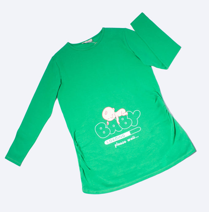 Green maternity tshirt - model 3007