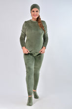Load image into Gallery viewer, Black warm Heidi pajamas 4-pieces set  with double-sided lining