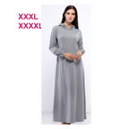 فستان سادة بجيوب وكابيشوه رمادى - pumpkinU